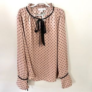 Polka Dot Women’s Blouse Medium New With Tags Rose Pink Active USA